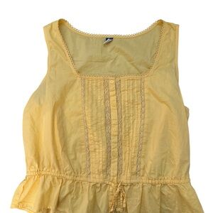 Old Navy Women’s Butter Yellow Sleeveless Peasant Top Size Large